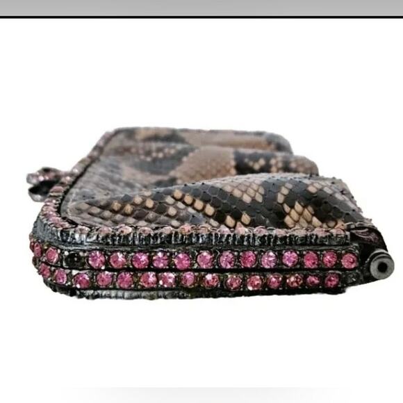 CLARA KASAVINA python‎ pink crystal clutch pochette bag Vintage - Picture 4 of 12